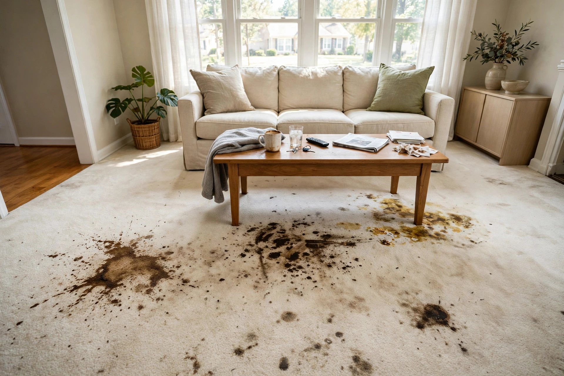 Before photo,  Carpet Stain Removal in Long Ridge, by Bowie Carpet Cleaning Company