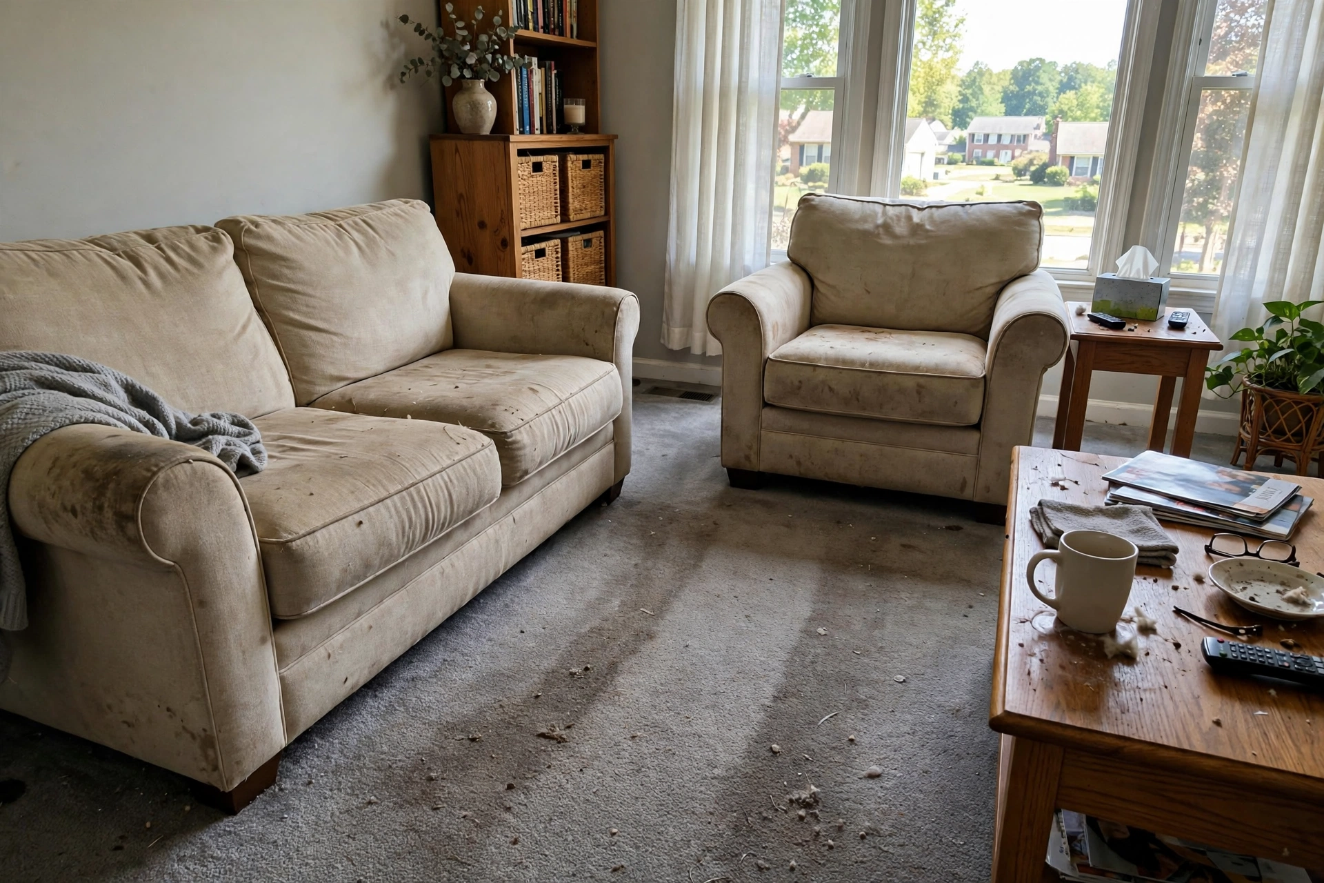 Before photo, Upholstery Cleaning in White Marsh, by Bowie Carpet Cleaning Company